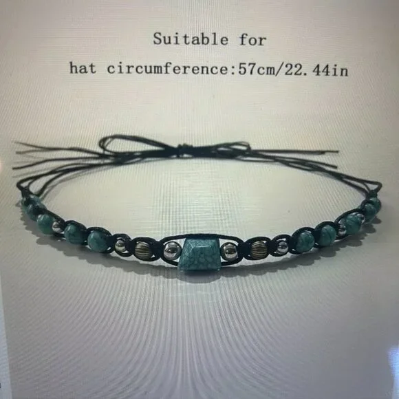 NWOT Cowboy/Cowgirl Hat Band With Faux Turquoise Stones SKU 172 - Picture 1 of 5